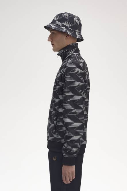 Fred Perry muškarci trenirka prugasta jakna N42N21 odjeća crno