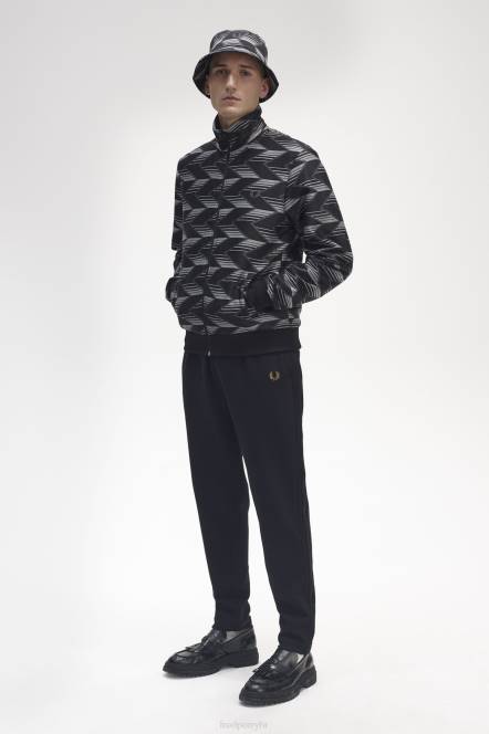 Fred Perry muškarci trenirka prugasta jakna N42N21 odjeća crno