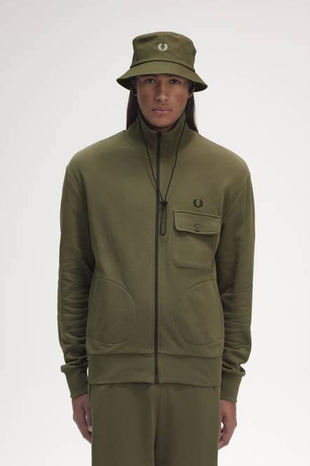 Fred Perry muškarci trenirka s detaljima džepa N42N20 odjeća jednolična zelena