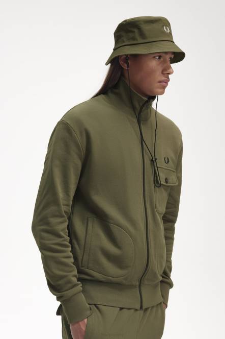 Fred Perry muškarci trenirka s detaljima džepa N42N20 odjeća jednolična zelena