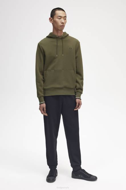 Fred Perry muškarci trenirka s kapuljačom s vrhom N42N394 odjeća jednolična zelena