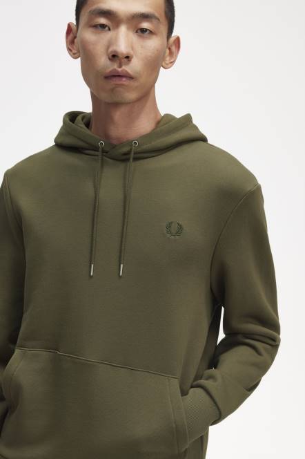 Fred Perry muškarci trenirka s kapuljačom s vrhom N42N394 odjeća jednolična zelena