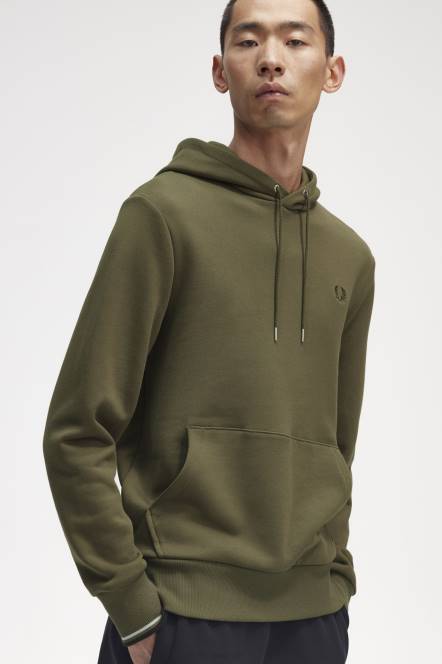 Fred Perry muškarci trenirka s kapuljačom s vrhom N42N394 odjeća jednolična zelena