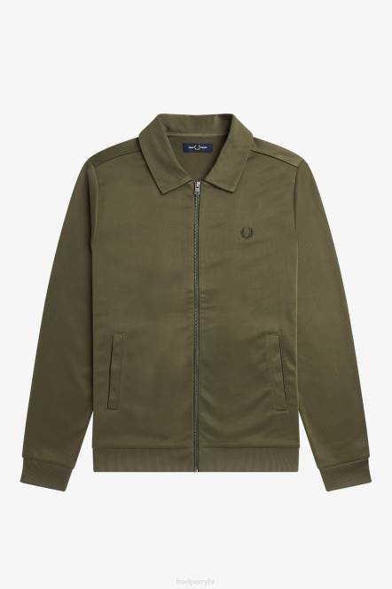 Fred Perry muškarci trenirka s ovratnikom i patentnim zatvaračem N42N23 odjeća jednolična zelena