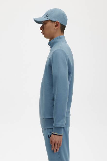 Fred Perry muškarci trenirka s pola patentnim zatvaračem N42N38 odjeća pepeljasto plava