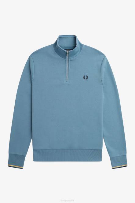 Fred Perry muškarci trenirka s pola patentnim zatvaračem N42N38 odjeća pepeljasto plava