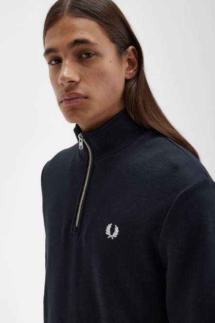Fred Perry muškarci trenirka s pola patentnim zatvaračem N42N419 odjeća crno