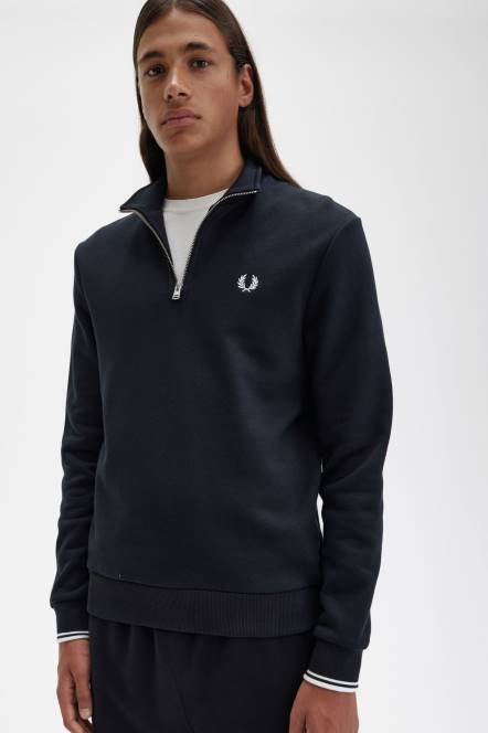 Fred Perry muškarci trenirka s pola patentnim zatvaračem N42N419 odjeća crno
