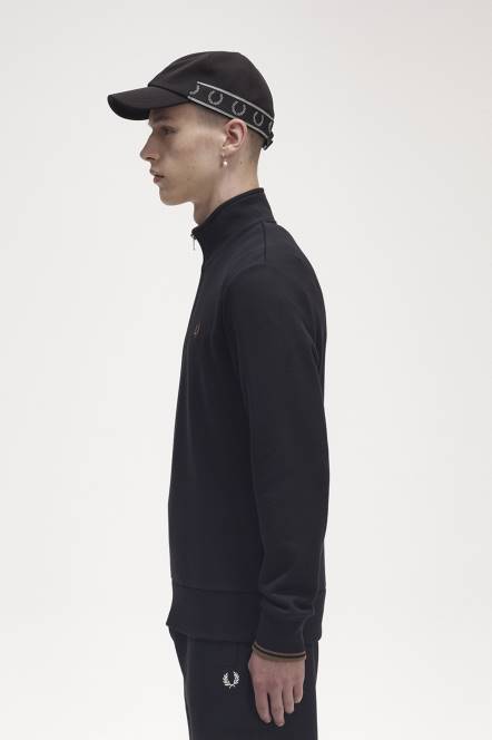 Fred Perry muškarci trenirka s pola patentnim zatvaračem N42N421 odjeća crno