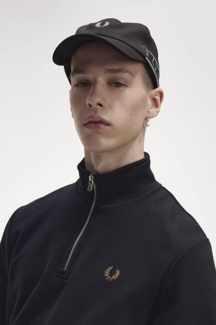 Fred Perry muškarci trenirka s pola patentnim zatvaračem N42N421 odjeća crno