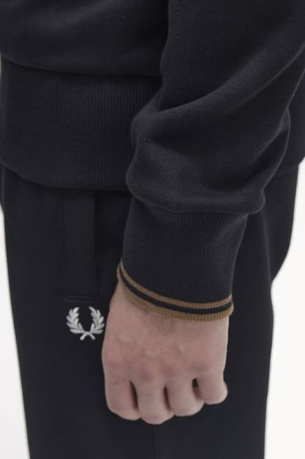 Fred Perry muškarci trenirka s pola patentnim zatvaračem N42N421 odjeća crno