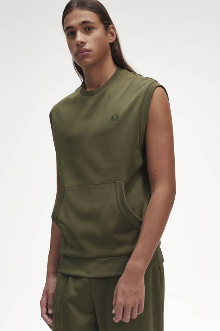 Fred Perry muškarci triko majica bez rukava N42N404 odjeća jednolična zelena