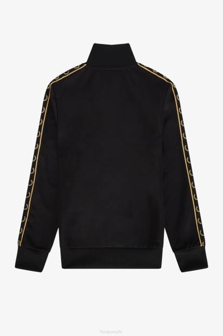 Fred Perry muškarci zalijepljeni gornji dio trake s polupasferšlusom N42N11 odjeća crno zlato