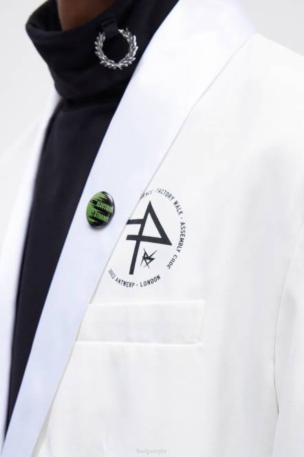 Fred Perry muškarci blejzer sa šal ovratnikom N42N253 odjeća bijela