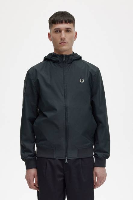 Fred Perry muškarci brentham jakna s kapuljačom N42N238 odjeća noćno zelena