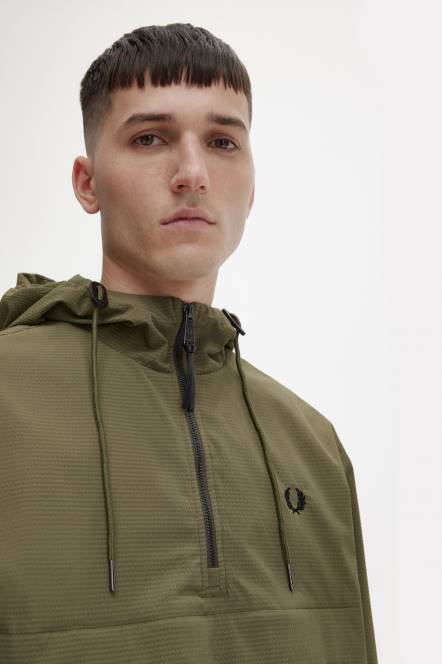 Fred Perry muškarci seersucker jakna s polupatentnim zatvaračem N42N245 odjeća jednolična zelena