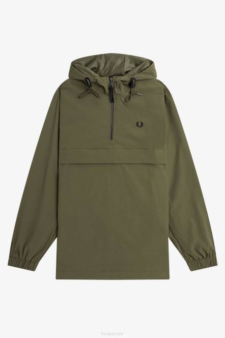 Fred Perry muškarci seersucker jakna s polupatentnim zatvaračem N42N245 odjeća jednolična zelena