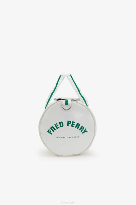 Fred Perry žene klasična bačvasta torba N42N144 pribor snježnobijela/zelena