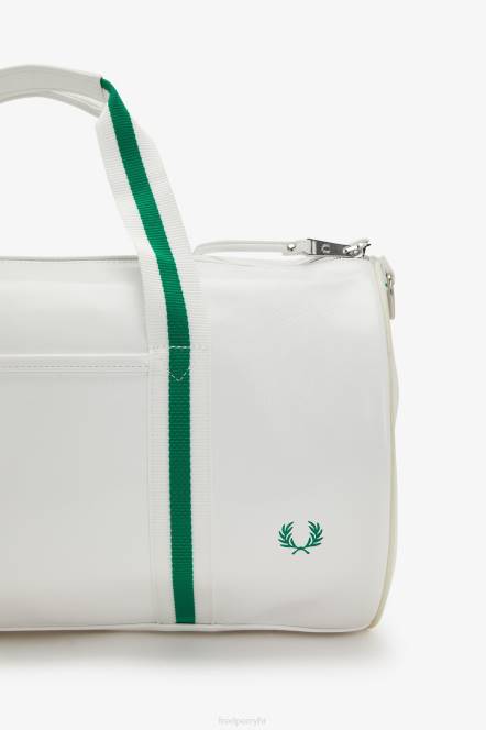 Fred Perry žene klasična bačvasta torba N42N144 pribor snježnobijela/zelena