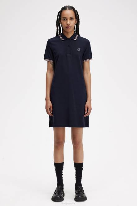 Fred Perry žene haljina košulje s dva vrha N42N610 odjeća mornarica