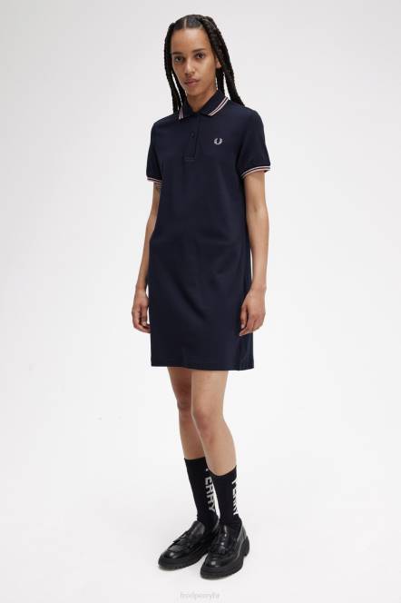 Fred Perry žene haljina košulje s dva vrha N42N610 odjeća mornarica