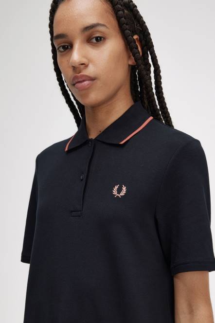 Fred Perry žene pike haljina s podijeljenim detaljima N42N622 odjeća crno