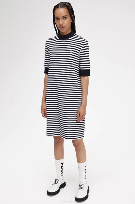 Fred Perry žene prugasta pike haljina N42N614 odjeća Snjeguljica