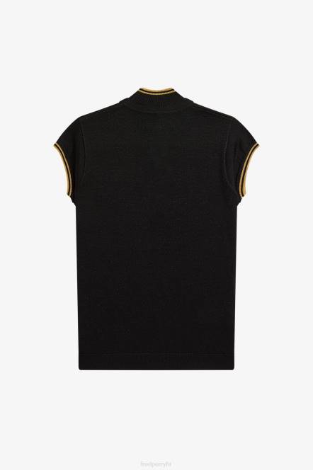 Fred Perry žene metalik pletena košulja N42N630 odjeća crno