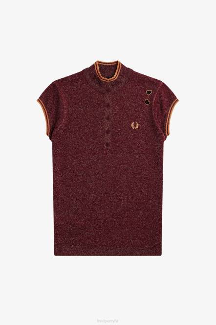 Fred Perry žene metalik pletena košulja N42N637 odjeća crno