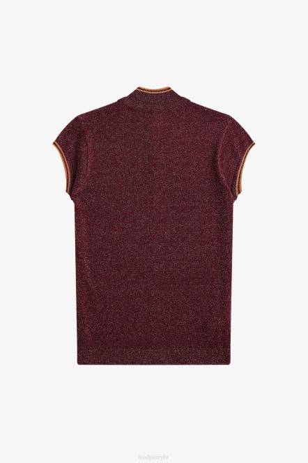 Fred Perry žene metalik pletena košulja N42N637 odjeća crno