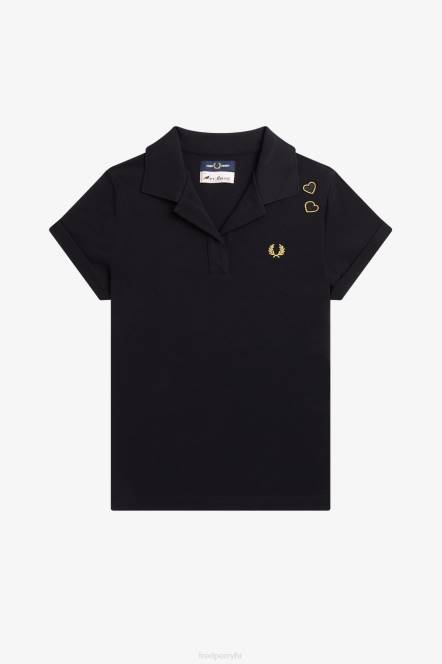 Fred Perry žene pike košulja s otvorenim ovratnikom N42N644 odjeća crno