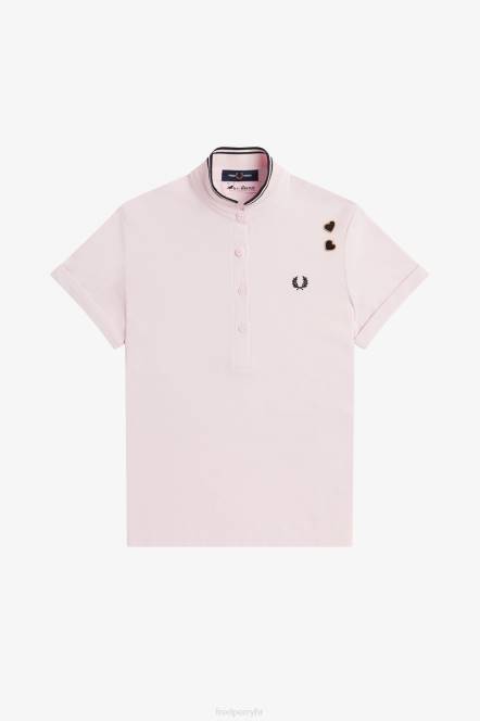 Fred Perry žene pique košulja s vrhom N42N640 odjeća mliječno ružičasta