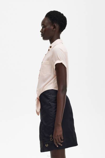 Fred Perry žene izvezena košulja s kravatom N42N658 odjeća mliječno ružičasta