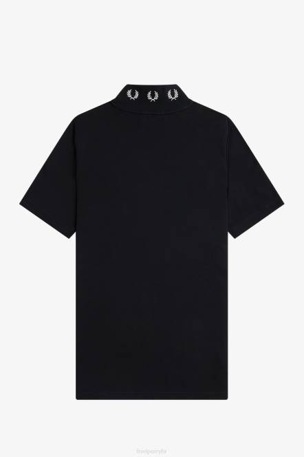 Fred Perry žene majica s lovorovim vijencem s visokim ovratnikom N42N653 odjeća crno