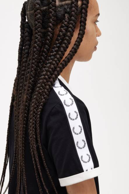 Fred Perry žene oblijepljena ringer majica N42N657 odjeća crno