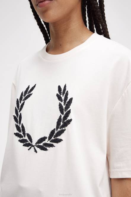 Fred Perry žene odvažna majica s lovorovim vijencem N42N664 odjeća svilenkasta breskva