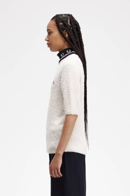 Fred Perry žene boucle džemper kratkih rukava N42N684 odjeća crno