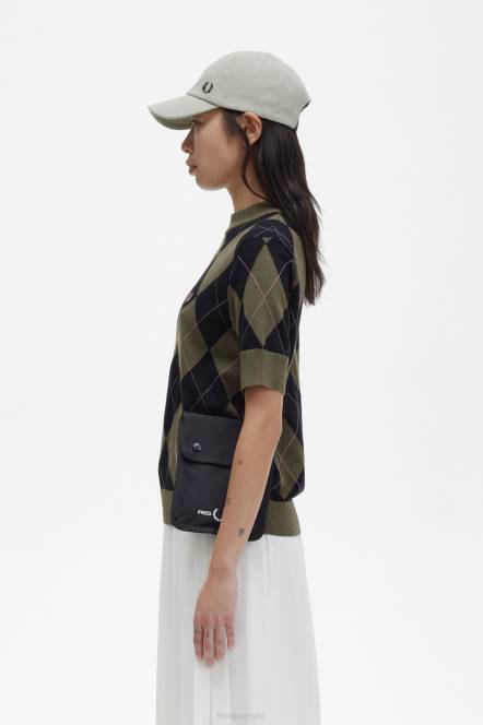 Fred Perry žene džemper kratkih rukava od argylea N42N685 odjeća jednolična zelena