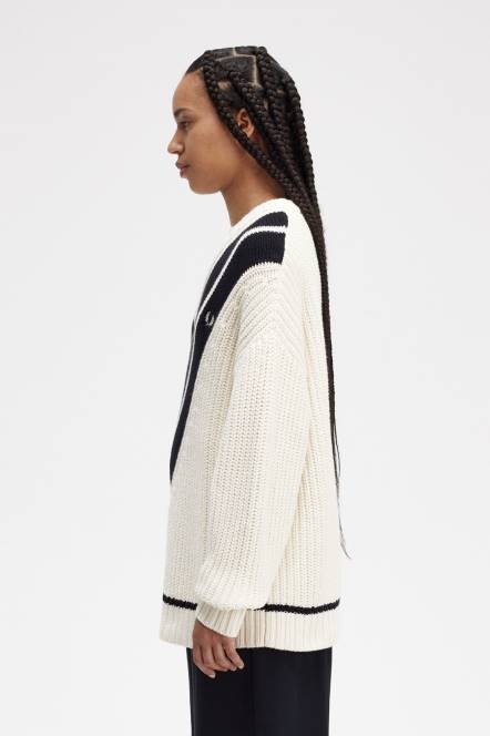 Fred Perry žene džemper s v-izrezom N42N687 odjeća ekru