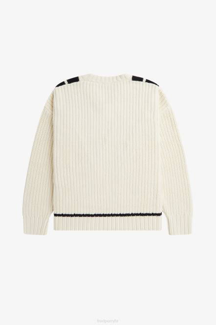 Fred Perry žene džemper s v-izrezom N42N687 odjeća ekru