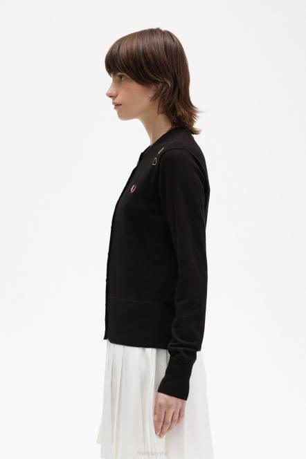 Fred Perry žene dugmad iako kardigan N42N666 odjeća crno