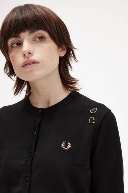 Fred Perry žene dugmad iako kardigan N42N666 odjeća crno