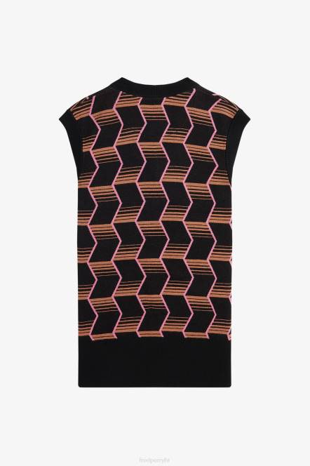 Fred Perry žene jacquard pleteni spremnik N42N675 odjeća crno