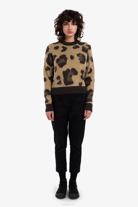 Fred Perry žene leopard skakač N42N676 odjeća crno