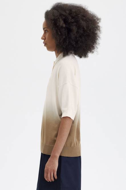 Fred Perry žene ombre pletena košulja N42N670 odjeća svilenkasta breskva