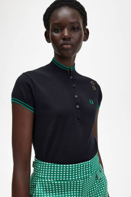 Fred Perry žene pletena košulja N42N686 odjeća crno