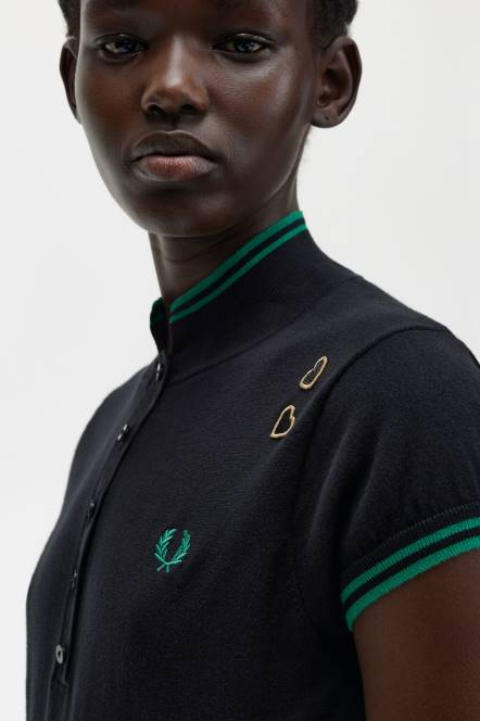 Fred Perry žene pletena košulja N42N686 odjeća crno