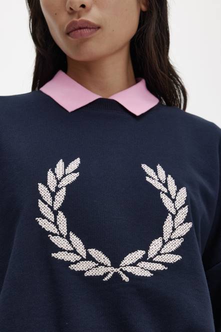 Fred Perry žene odvažna majica s lovorovim vijencem N42N648 odjeća mornarica
