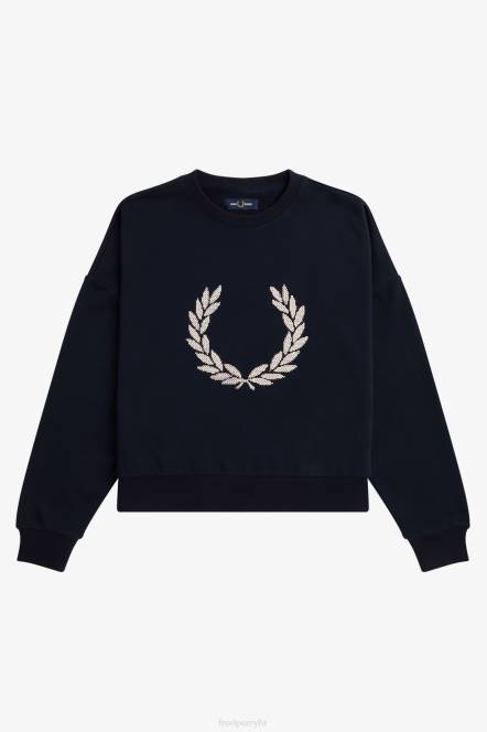 Fred Perry žene odvažna majica s lovorovim vijencem N42N648 odjeća mornarica