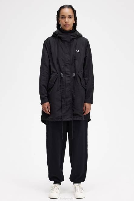 Fred Perry žene parka od školjki N42N595 odjeća crno